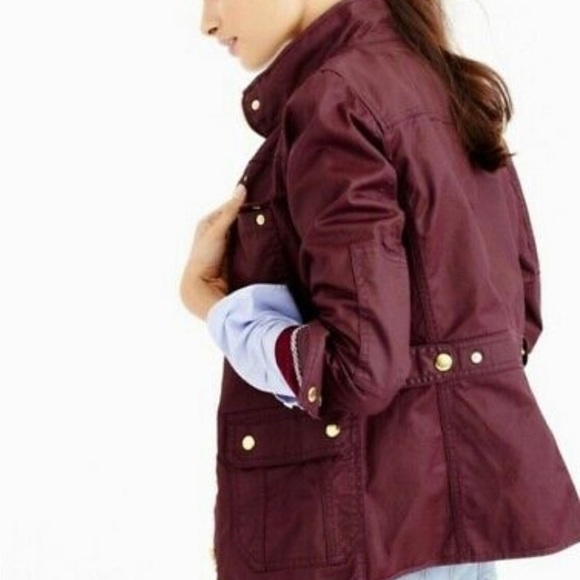 J Crew Downtown Field Jacket - medium burgundy - Picture 2 of 5